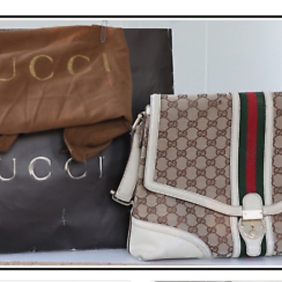 Auth Gucci Sherry Line GG Pattern Bag Canvas 💝 - Picture 4 of 8